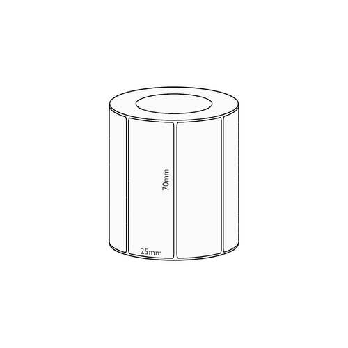 70x25mm Direct Thermal Permanent Label, 1800 per roll, 38mm core