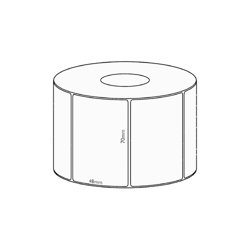 70x48mm Transfer Permanent Label, 2950 per roll, 76mm core