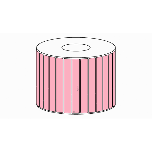 75x10mm Pink Direct Thermal Permanent Label, 3850 per roll, 38mm core