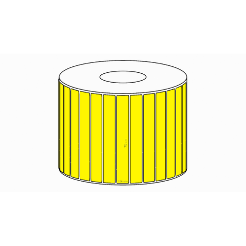 75x10mm Yellow Direct Thermal Permanent Label, 3850 per roll, 38mm core