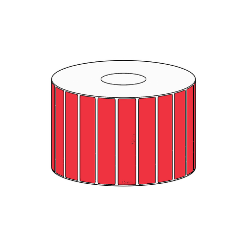 75x15mm Red Direct Thermal Permanent Label, 2800 per roll, 38mm core