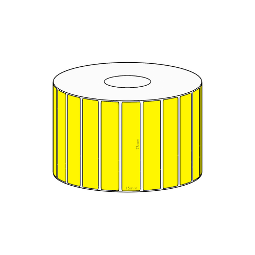75x15mm Yellow Direct Thermal Permanent Label, 2800 per roll, 38mm core