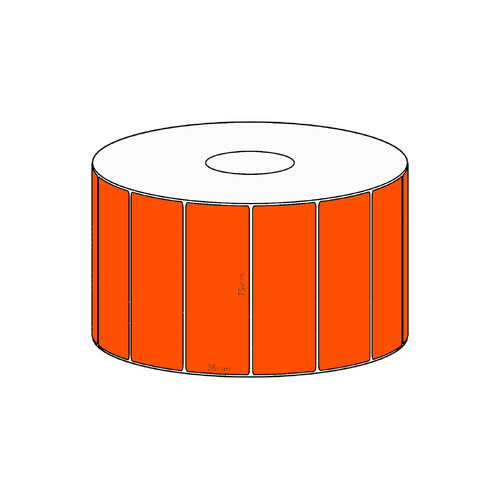 75x28mm Orange Direct Thermal Permanent Label, 1600 per roll, 38mm core