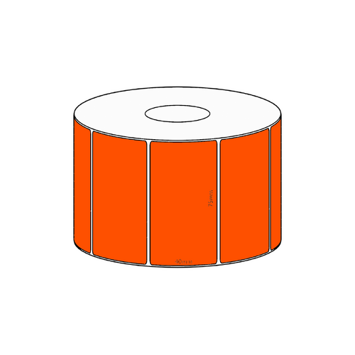 75x40mm Orange Direct Thermal Permanent Label, 1150 per roll, 38mm core