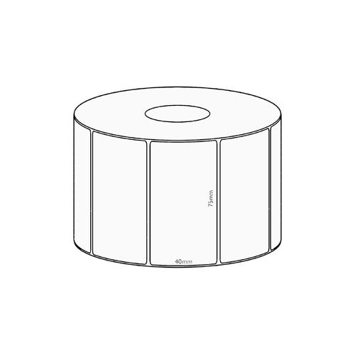 75x40mm Transfer Permanent Label, 1150 per roll, 38mm core