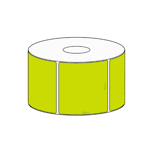 75x73mm Green Direct Thermal Permanent Label, 650 per roll, 38mm core