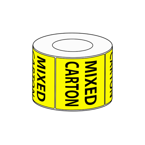 75x73mm Mixed Carton Label, 1000 per roll