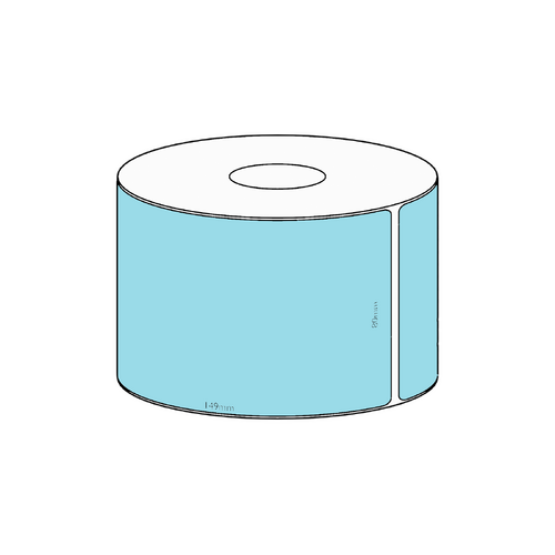 80x149mm Blue Direct Thermal Permanent Label, 350 per roll, 38mm core