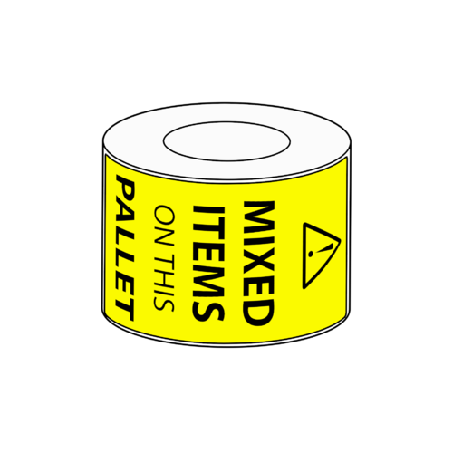 80x149mm Mixed Items on Pallet Label, 500 per roll