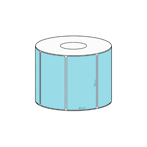 80x45mm Blue Direct Thermal Permanent Label, 1050 per roll, 38mm core