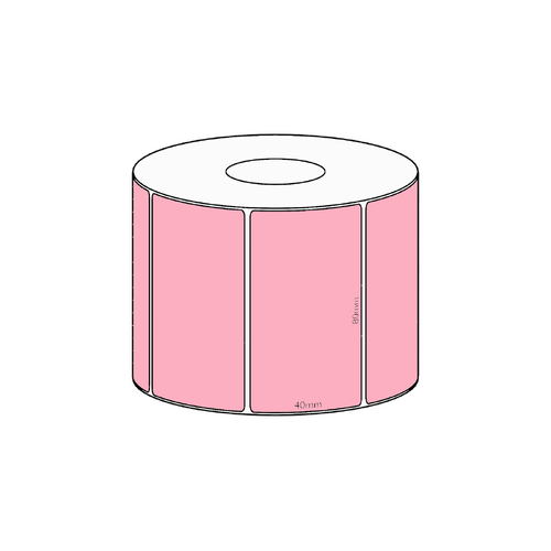 80x45mm Pink Direct Thermal Permanent Label, 1050 per roll, 38mm core