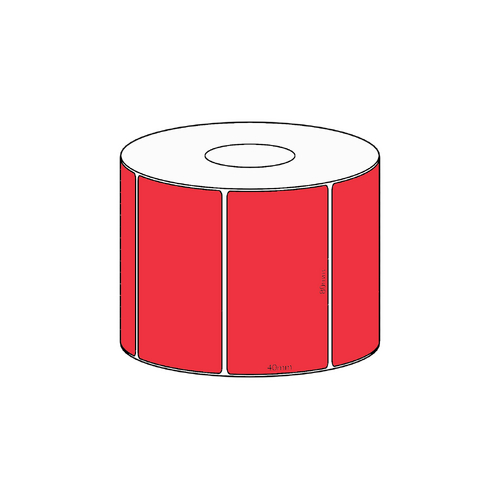 80x45mm Red Direct Thermal Permanent Label, 1050 per roll, 38mm core
