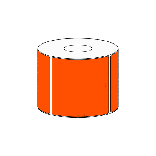 80x85mm Orange Direct Thermal Permanent Label, 550 per roll, 38mm core