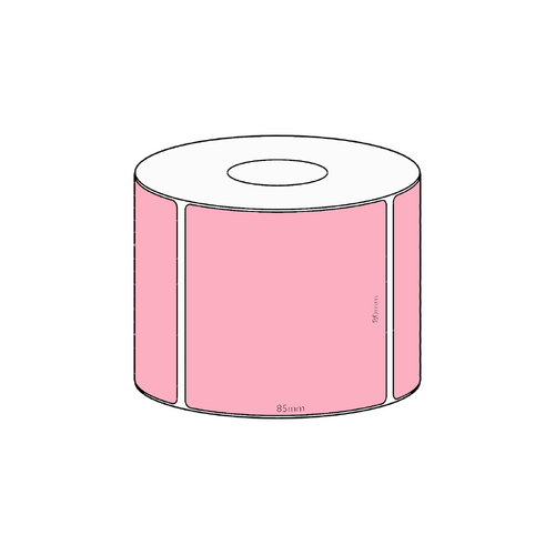 80x85mm Pink Direct Thermal Permanent Label, 550 per roll, 38mm core