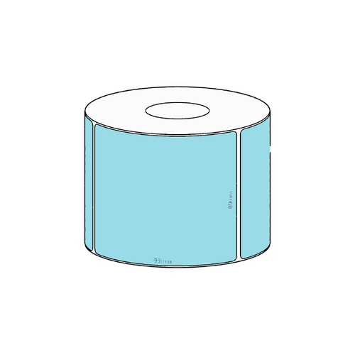 80x99mm Blue Direct Thermal Permanent Label, 500 per roll, 38mm core