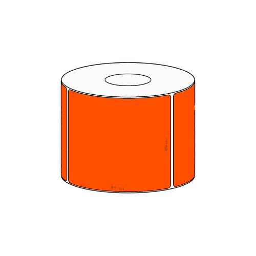 80x99mm Orange Direct Thermal Permanent Label, 500 per roll, 38mm core