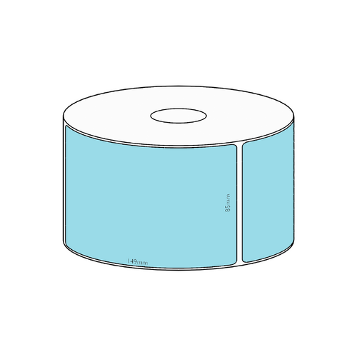 85x149mm Blue Direct Thermal Permanent Label, 350 per roll, 38mm core