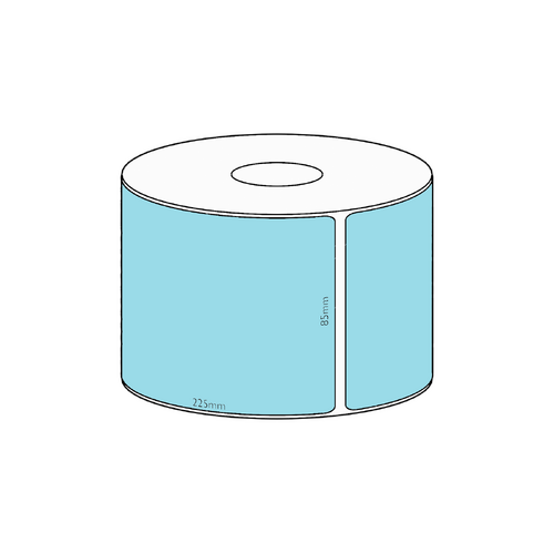 85x225mm Blue Direct Thermal Permanent Label, 200 per roll, 38mm core