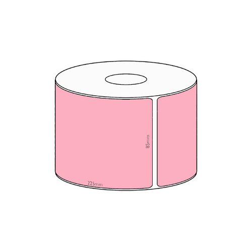 85x225mm Pink Direct Thermal Permanent Label, 200 per roll, 38mm core