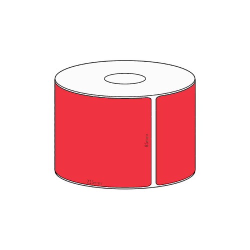 85x225mm Red Direct Thermal Permanent Label, 200 per roll, 38mm core