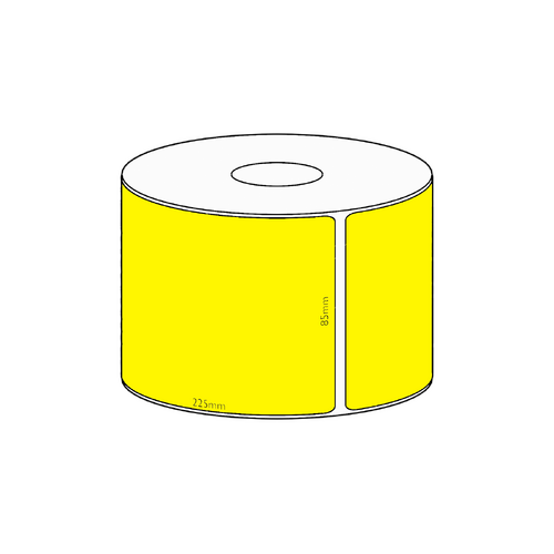 85x225mm Yellow Direct Thermal Permanent Label, 200 per roll, 38mm core