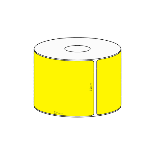 85x225mm Yellow Direct Thermal Permanent Label, 200 per roll, 38mm core