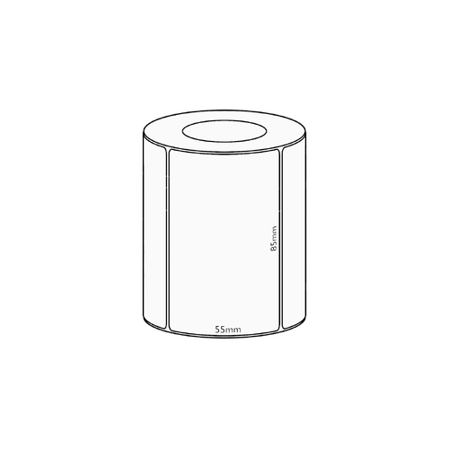 85x55mm Direct Thermal Permanent Label, 850 per roll, 38mm core