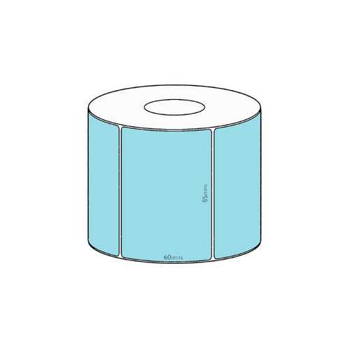 85x60mm Blue Direct Thermal Permanent Label, 800 per roll, 38mm core