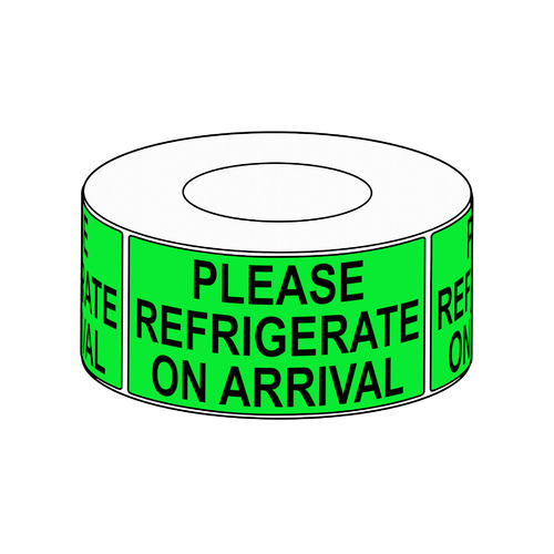 90 x 200mm Please Refrigerate On Arrival Label, 750 per roll
