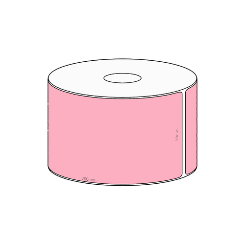 90x200mm Pink Direct Thermal Permanent Label, 250 per roll, 38mm core
