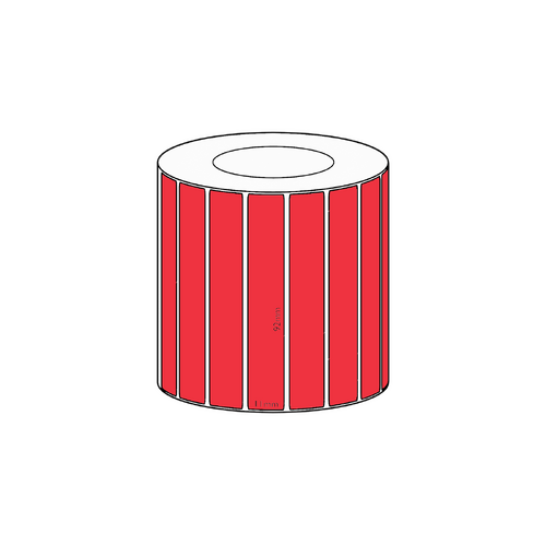 92x11mm Red Direct Thermal Permanent Label, 3550 per roll, 38mm core