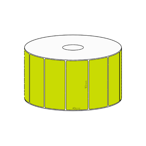 92x40mm Green Direct Thermal Permanent Label, 1150 per roll, 38mm core