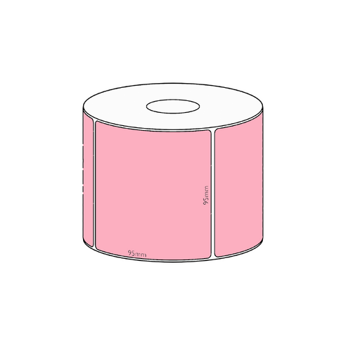 95x95mm Pink Direct Thermal Permanent Label, 500 per roll, 38mm core