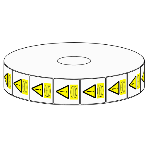 28x28mm Button Battery Warning Label, 500 per roll
