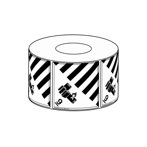 100x100mm Class 9 Lithium Hazard Warning Label, 500 per roll