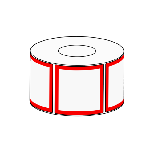 50x50mm GHS Red Border Label, 1000 per roll, 38mm core