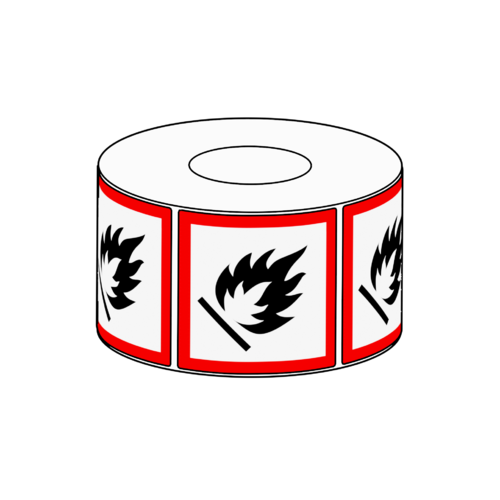 20x20mm GHS Flammables Label, 500 per roll