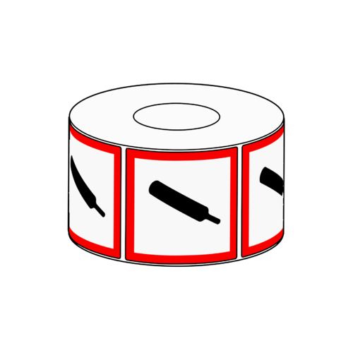 50x50mm GHS Compressed Gases Label, 500 per roll