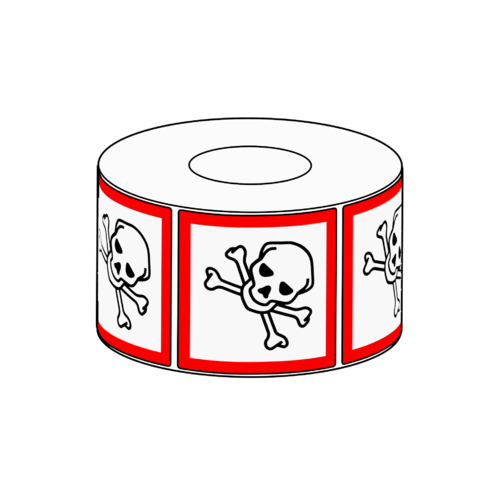 20x20mm GHS Acute Toxicity Label, 500 per roll