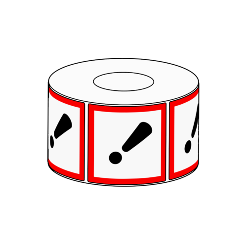 50x50mm GHS Irritant Label, 500 per roll