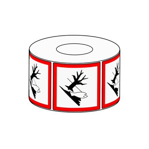 20x20mm GHS Environmental Hazard Label, 500 per roll