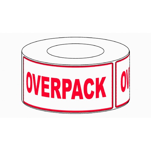 64x149mm Overpack Label, 500 per roll