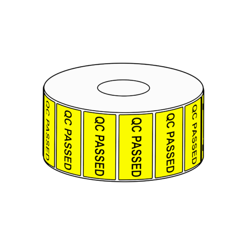 50x25mm QC Passed Label, 1000 per roll