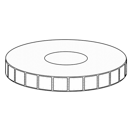 35x35mm Security Cut Synthetic Permanent Label, 4000 per roll, 76mm core, Perforated