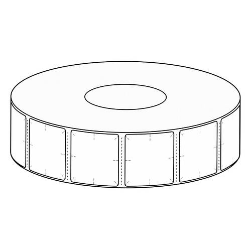 50x40mm Security Cut Synthetic Permanent Label, 3500 per roll, 76mm core, Perforated