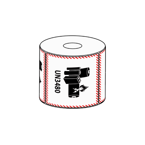 111x126mm Lithium Battery Mark UN3480 Label, 500 per roll (No Additional Information)