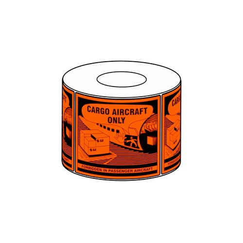 111x126mm Cargo Aircraft Only Label, 500 per roll, 76mm core