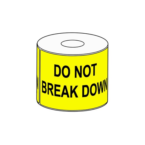 127x200mm Do Not Break Down Label, 500 per roll