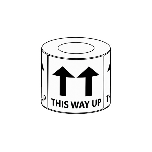 100 x 99mm This Way Up Label, 1000 per roll, 76mm core